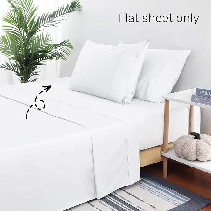 Flat Sheet Only Twin Size, 400 TC 100% Egyptian Cotton Flat Sheet - Image 4