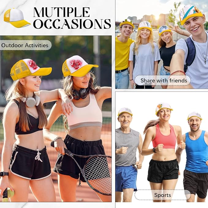 Vabean 24 Pack Sublimation Blank Cap Trucker Mesh Cap Unisex Plain Blank - Image 5