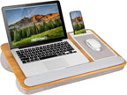 LAPGEAR Home Office Pro Lap Desk – Oak Woodgrain, Fits 15.6” Laptops by LapGear