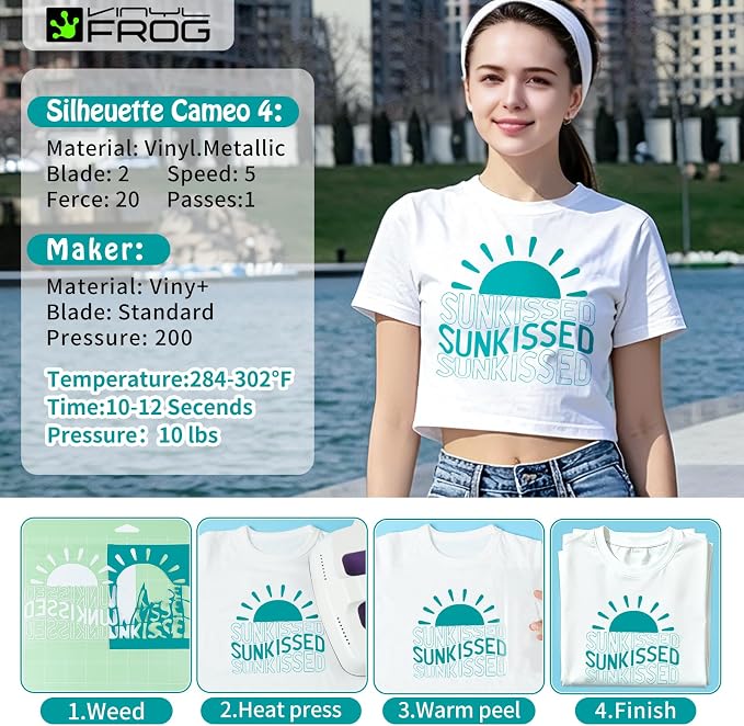 VINYL FROG Teal Heat Transfer Vinyl Roll 12" x5ft Matte HTV Vinyl | Aqua Iron - Image 4