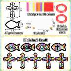 48PCS Sunday School VBS Crafts Bulk: Paper Cross Fish Nativity Suncatchers - Image 4