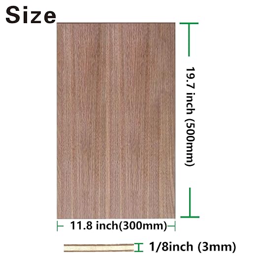 20 Pack Black Walnut Plywood Sheets 1/8", 11.8x19.7x1/8 inch Plywood Sheets - Image 2