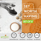 Spring Chef White Stainless Steel Magnetic Measuring Spoons Set of 8 - Image 3