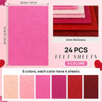 Catephe 24 Pcs Red Felt Fabric Sheets, 8 Inch X 12 Inch 1mm Craft Felt - Image 2