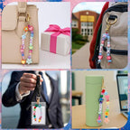 TOHONGADON 618 Pcs Bead Keychain Kit, Colorful Bag Charm Kit - Image 6