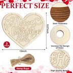 Large Size 12" Wooden Heart Ornaments to Paint, Valentine's Day DIY Blank - Image 2
