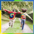 Sweetude 16 Pcs Tye Dye Party Favor Bags Tie Dyed Drawstring Backpack Gift Bag - Image 5