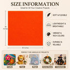 Bright Orange Large Felt Fabric 36" x 36", 1.4 mm Soft Felt Sheet, Nonwoven - Image 3