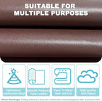 Brown Faux Leather Fabric 39"×55" Smooth Grain Upholstery Vinyl - Image 3