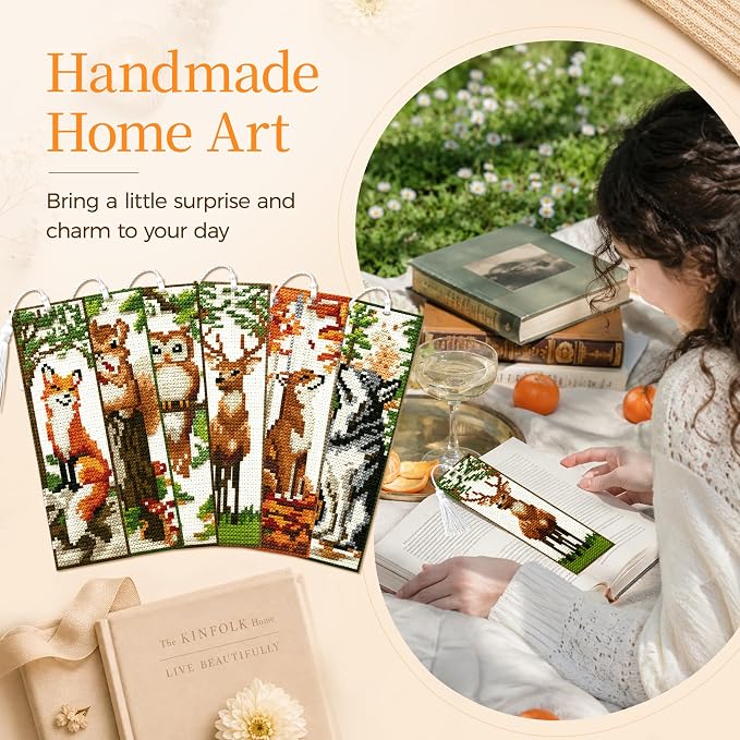 CYANFOUR 6 Pcs Cross Stitch Bookmark Kit - Image 5