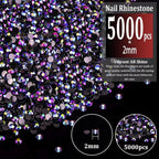 5000pcs 2mm Resin Rhinestones Bulk, Purplish Black AB Flatback Round Jelly - Image 2