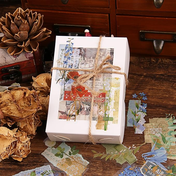 Dizdkizd Die Cut Gold Foil Floral Stickers, Transparent Aesthetics Sticker Set - Image 7