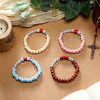 Ferreve 35 Sets Boho Religious Bead Wristband Craft Kit Jesus Love Me Faith DIY - Image 3