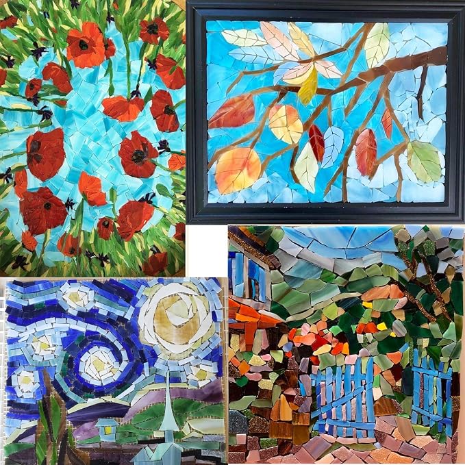 Lanyani 10 Sheets Variety Stained Glass Sheets Pack, 4 x 6 inch Large Cathedral - Image 8
