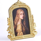 4x6 Ornate Gold Picture Frame, Vintage Roman Texture Photo Frame, Hand-Crafted by ZIHARA