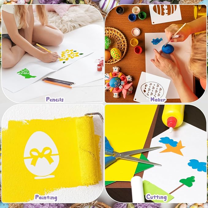 Marspark 66 Pcs Small Stencils for Crafts Reusable 3 Inch Stencils for Painting - Image 7