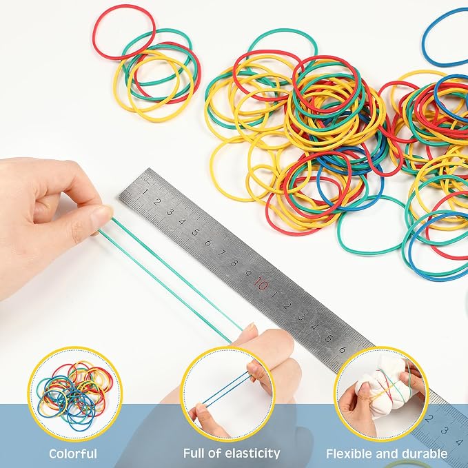 1000 Pcs Rubber Bands Kit for Tie Dye Projects Craft Project Colorful Elastic - Image 2