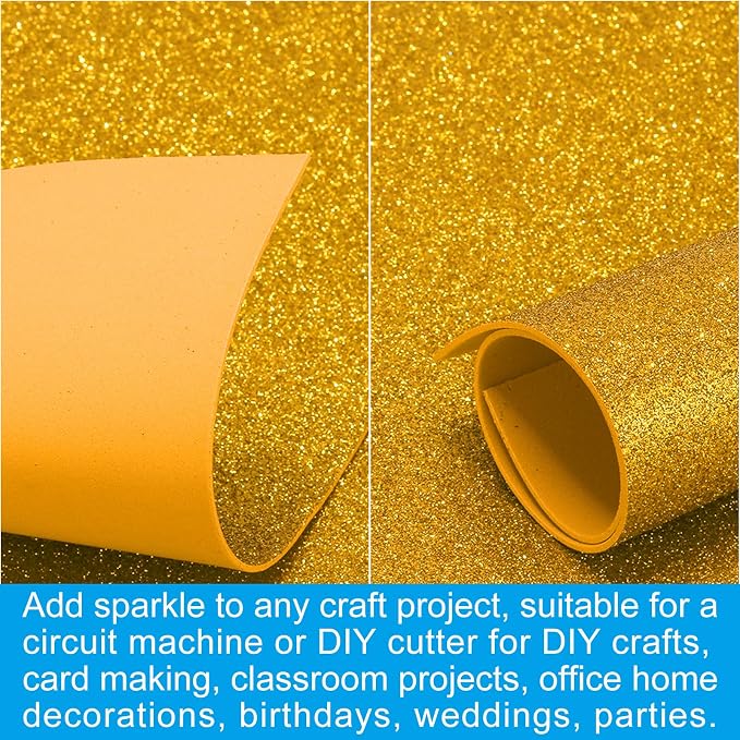 PATIKIL 30Sheets Gold EVA Glitter Foam Sheet 11.8 x 7.9 Inch 2mm Thick - Image 5