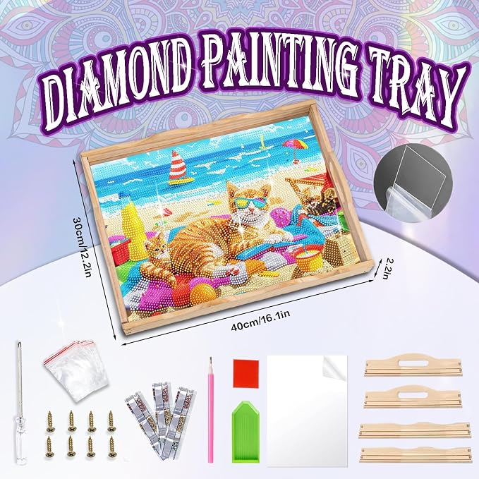 EWJRNSF Diamond Art Kits for Adults Wooden Serving Trays - Image 2