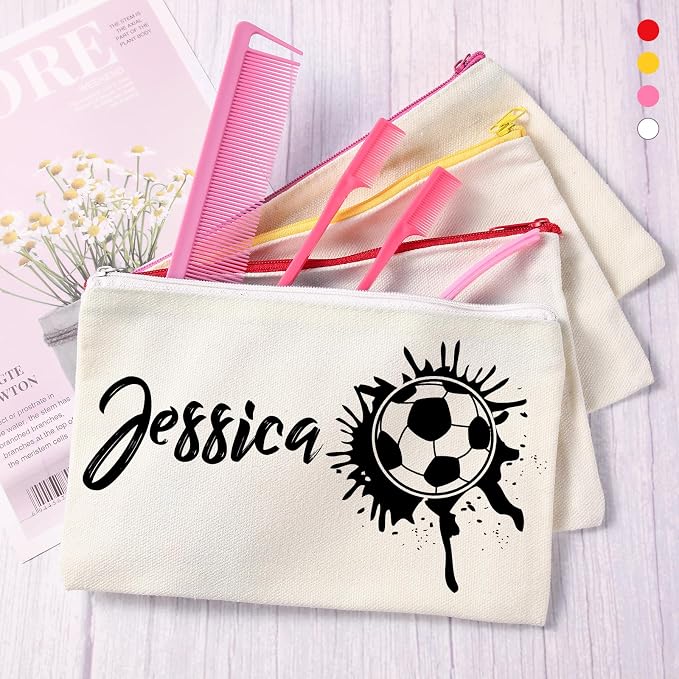 Reginary 80 Pack Canvas Zipper Makeup Bags Bulk Pencil Pouches Blank DIY Craft - Image 6
