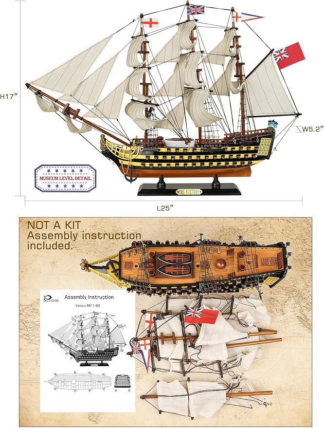 SAILINGSTORY Wooden Model Ship HMS Victory 1/110 Scale Replica | Handcraft - Image 2