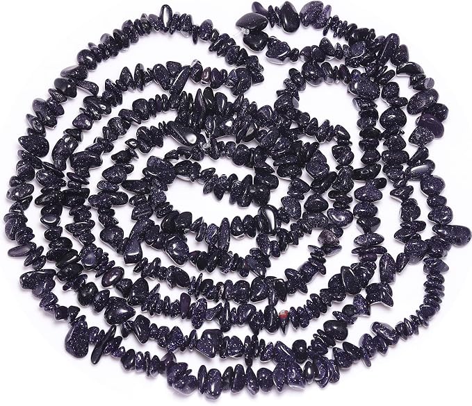 400Pcs 5-8mm Natural Blue Sandstone Chip Stone Beads | Pre-Drilled Irregular - Image 7