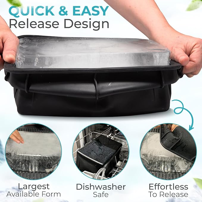 Ice Block Form Makes 12 Lb. Ice Cube 11" x 7" x 5" Largest Available Ice Block - Image 2