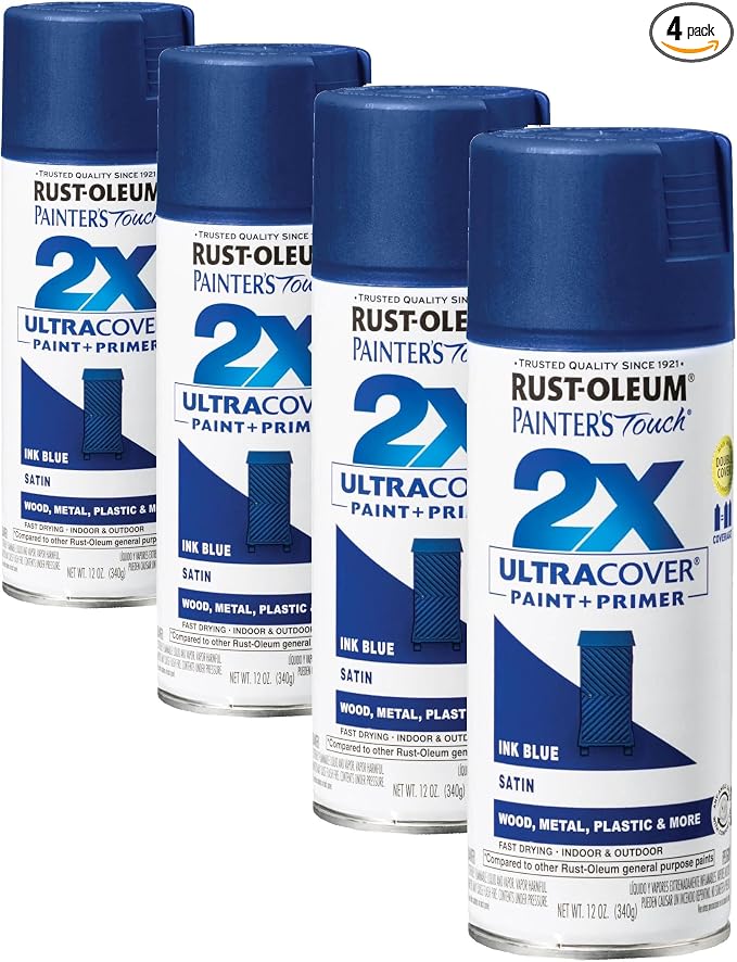 Rust-Oleum 334093 Painter's Touch 2X Ultra Cover Spray Paint, 12 oz, Satin Ink by Rust-Oleum