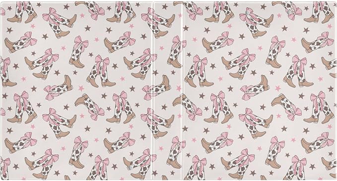 Pink Bow Cowgirl Round Ring Binders 1.5 Inch Doodle Bow Knot 3 Ring Clipboard - Image 2