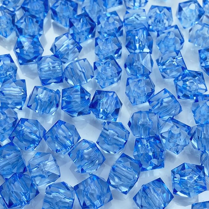400pcs 8mm Acrylic Cube Faceted Beads Colorful Square Plastic Spacer Beads by LIMAOLLY