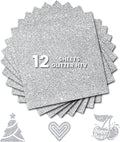 Glitter HTV Heat Transfer Vinyl, Silve 12pcs 12" x 10" Iron-on Vinyl | Iron On by Unknown