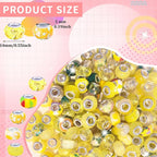 Large Hole Beads Spacer Beads Yellow Assorted European Craft Big Beads Large - Image 2