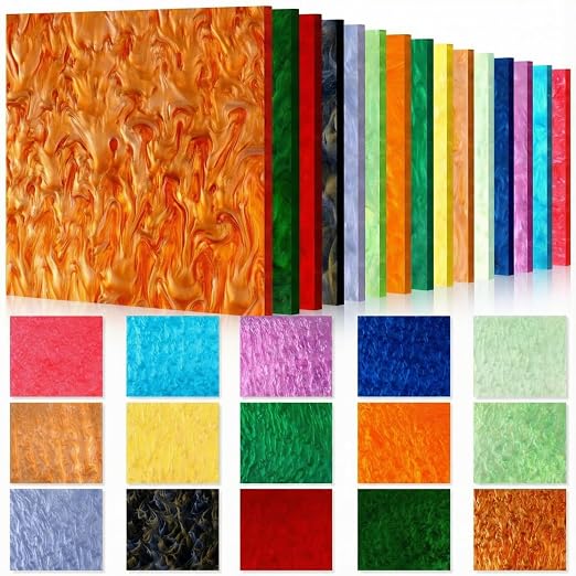 Geetery 30 Pcs Pearlescent Acrylic Sheets 1/8 Thickness Acrylic Sheets by Geetery