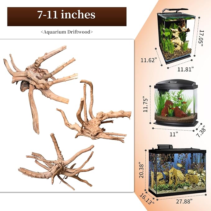 majoywoo Natural Driftwood for Aquarium Decor Fish Tank Decorations, Reptile - Image 2