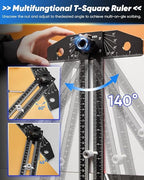 Saker Aluminum Alloy Multi-Angle Marking Ruler, Adjustable Sliding T-Square - Image 2
