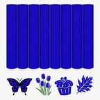 HTVSTD Blue Flock HTV Heat Transfer Vinyl 8 Sheets 12×10in Iron on Vinyl | by CraftingEveryday