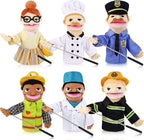 6 Pcs Role Play Hand Puppets Profession Worker Entrepreneur Plush Toys by ZJoey