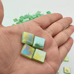 1.1 LB Ice Jade Mosaic Tiles, 0.59“ Square Glass Mosaic Pieces - Image 2