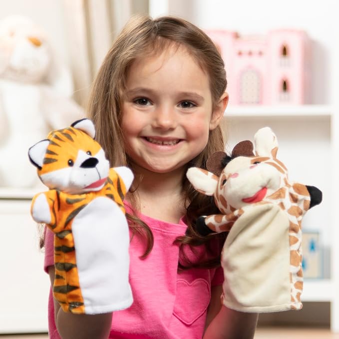 Melissa & Doug Zoo Friends Soft Plush Hand Puppets 4-Piece Glove Set - Image 8