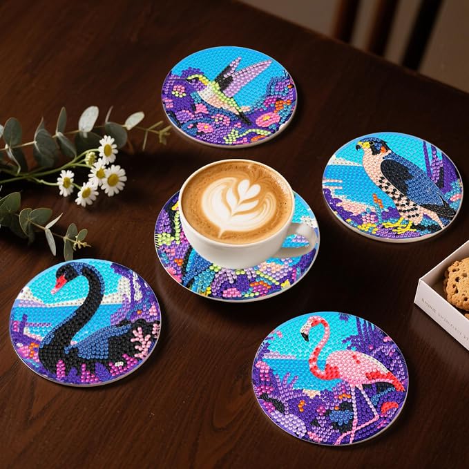 DOZEEZOP 8-Pack Diamond Art Coaster Kit - Image 7