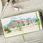 Prudiut 5" x 5" Hardcover Pocket Sketchbook, 80 Sheets, Emerald Green | 160gsm - Image 6