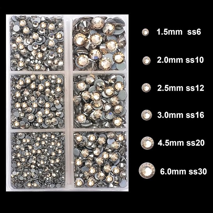 4000Pcs Mixed Size Hot Fix Round Crystals Gems Glass Stones Hotfix Flat Back - Image 3