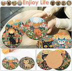 ijbnhd 8 PCS Diamond Art Coasters Kit Cat Diamond Painting Coasters | Cat - Image 2