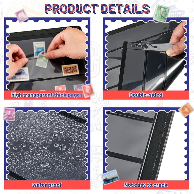 Gersoniel 30 Pieces stamp collecting supplies stamp collector pages Album sheets - Image 3