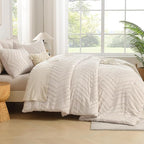 Andency Queen Comforter Set Beige, Comforters Queen Size Boho Cream Soft Warm - Image 6