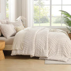 Andency Oversized Super King Comforter Set 120x120 Beige, Extra Large King Size - Image 6