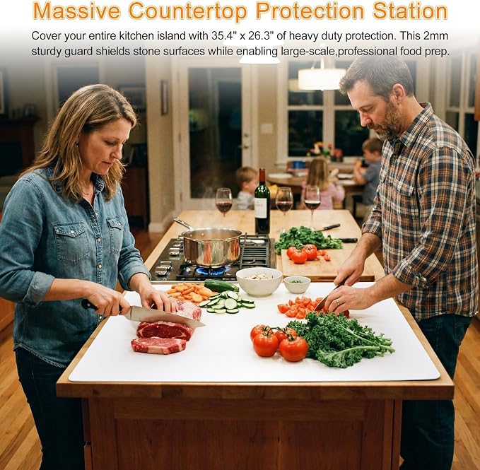 34.6" x 23.6" Cutting Mat for Countertop Protection 2MM Polypropylene Flexible - Image 5