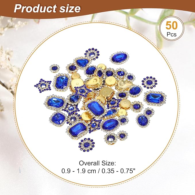 PATIKIL Sew on Rhinestones Crystals, Dark Blue - Image 2