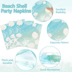 Seashell Beach Party Plates Napkin Fork Nautical Coastal Birthday Party - Image 4