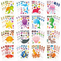 48 Sheets Create Funny Ocean Animals Stickers, Make a Face Stickers by Cosomia